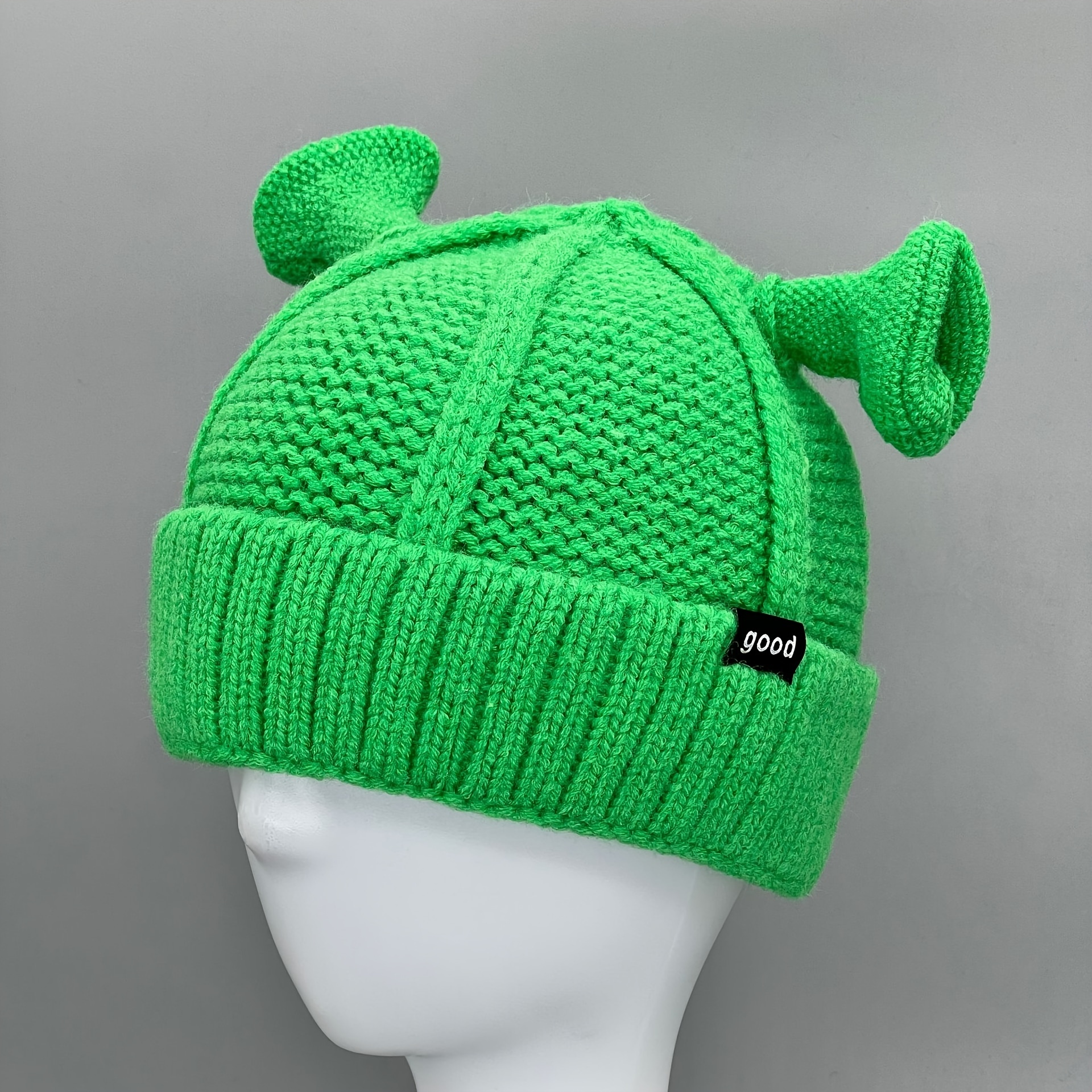 Knitted Beanie Womens, Beanie - Neon knit