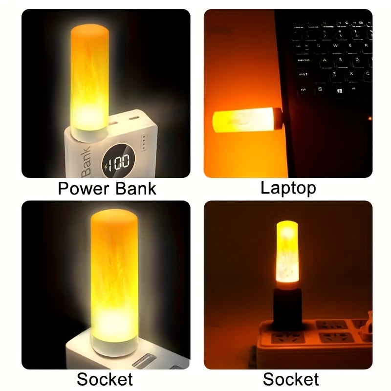 Usb Luz Nocturna Dormitorio Cargador Tesoro Computadora - Temu