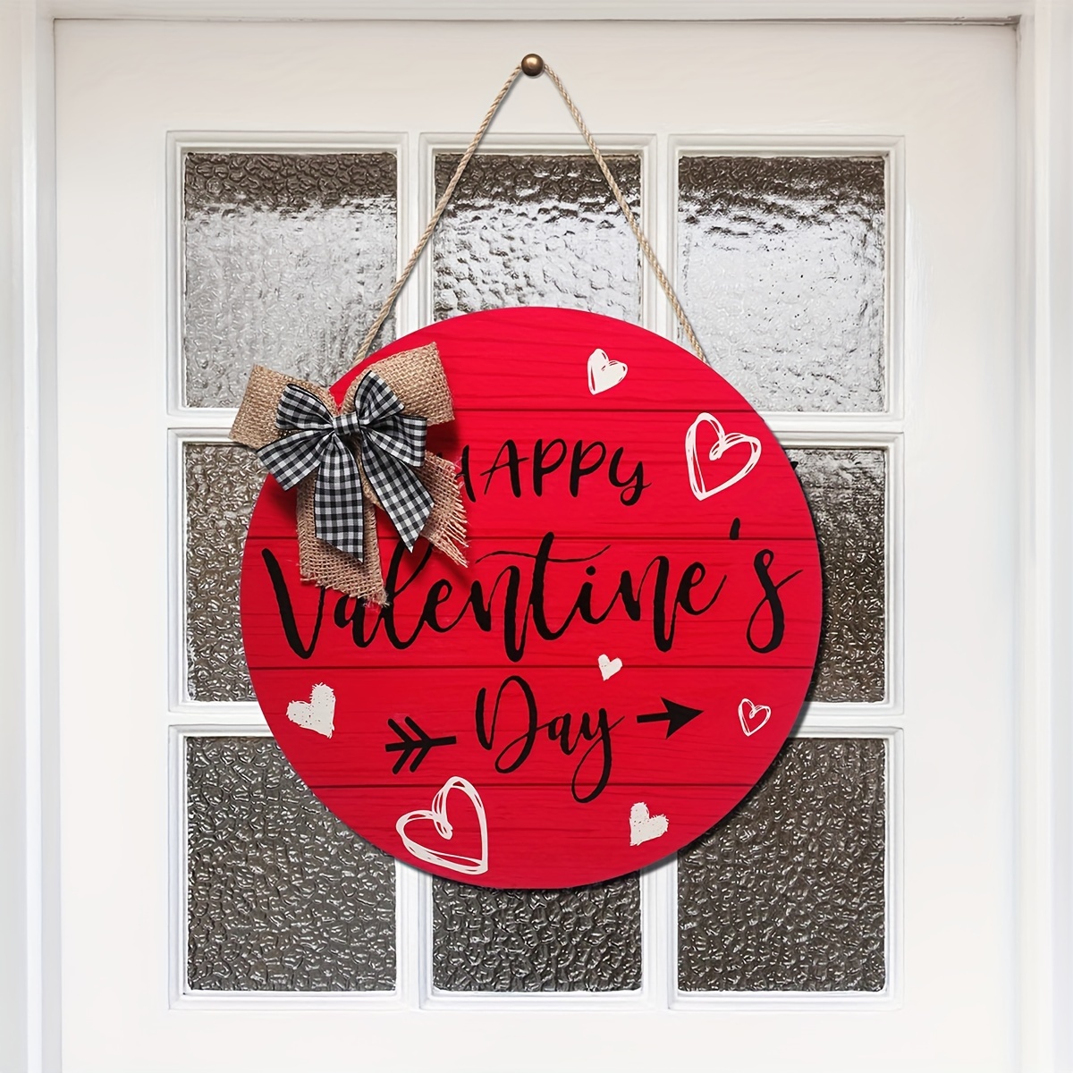 Valentines Front Door Decor Hello Valentine Wooden Door Sign - Temu