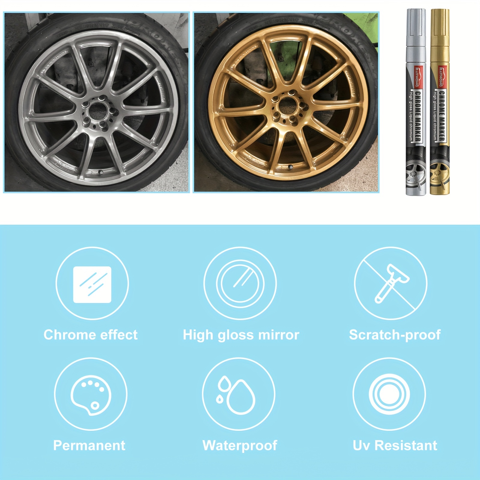 Pluma Garabato Rotulador de pintura permanente para neumáticos de coche  resistente al agua Universal rotulador de grafiti Sywqhk Accesorios para  autos y motos