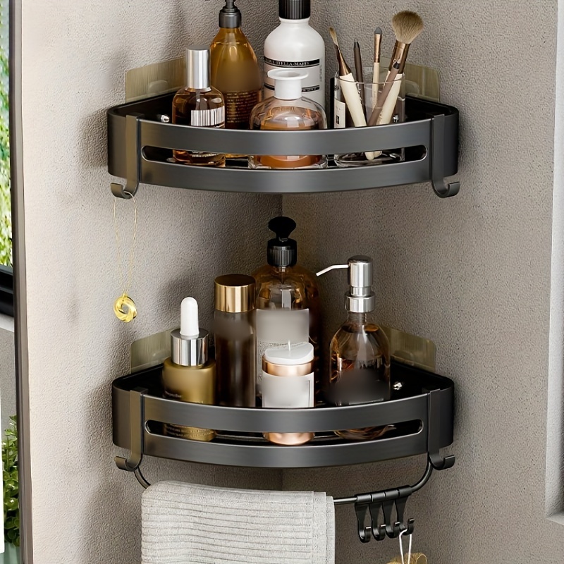 Aluminum Bathroom Shelf 2/3 Layers Shower Caddy Sheves Kitchen Storage  Basket Rectangle/triangle Wall Mounted Storage Organizer - AliExpress