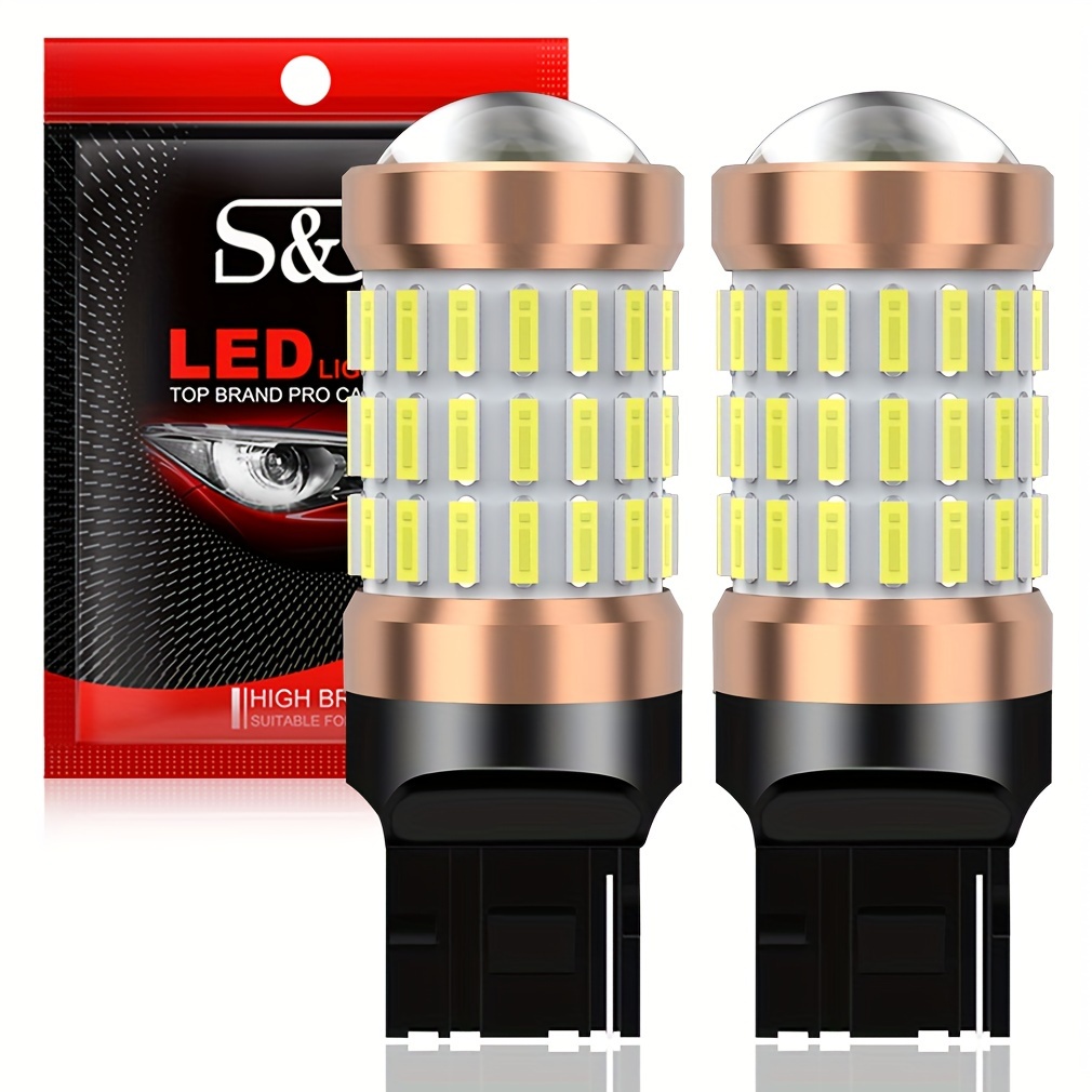 

S&d 2pcs Led T20 7440 W21w 7443 W21/5w Led Bulbs For Car Brake Reversing Turn Signal Light Canbus 60smd 4014 Chip Car Reverse Led Auto Stop Tail Lamp