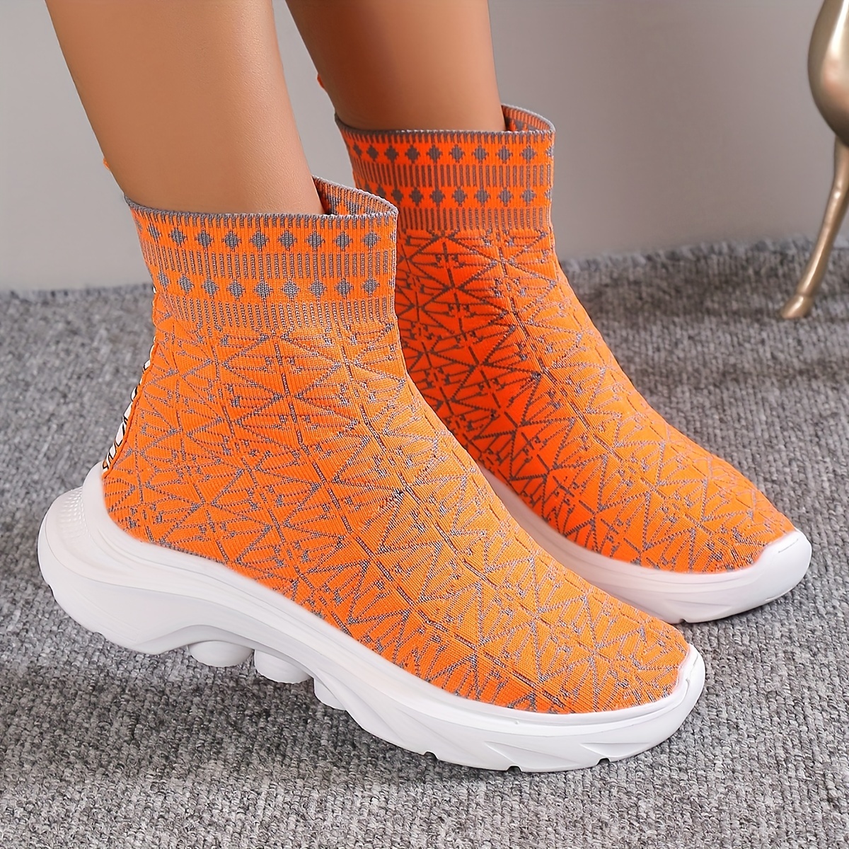 plaid sock boots