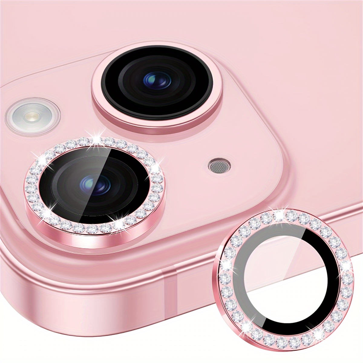Metal Camera Lens Protector for iPhone 15 14 Pro Max Tempered Glass Metal  Ring On iPhone 15 plus 13 12 11 Back Lens Cover Film