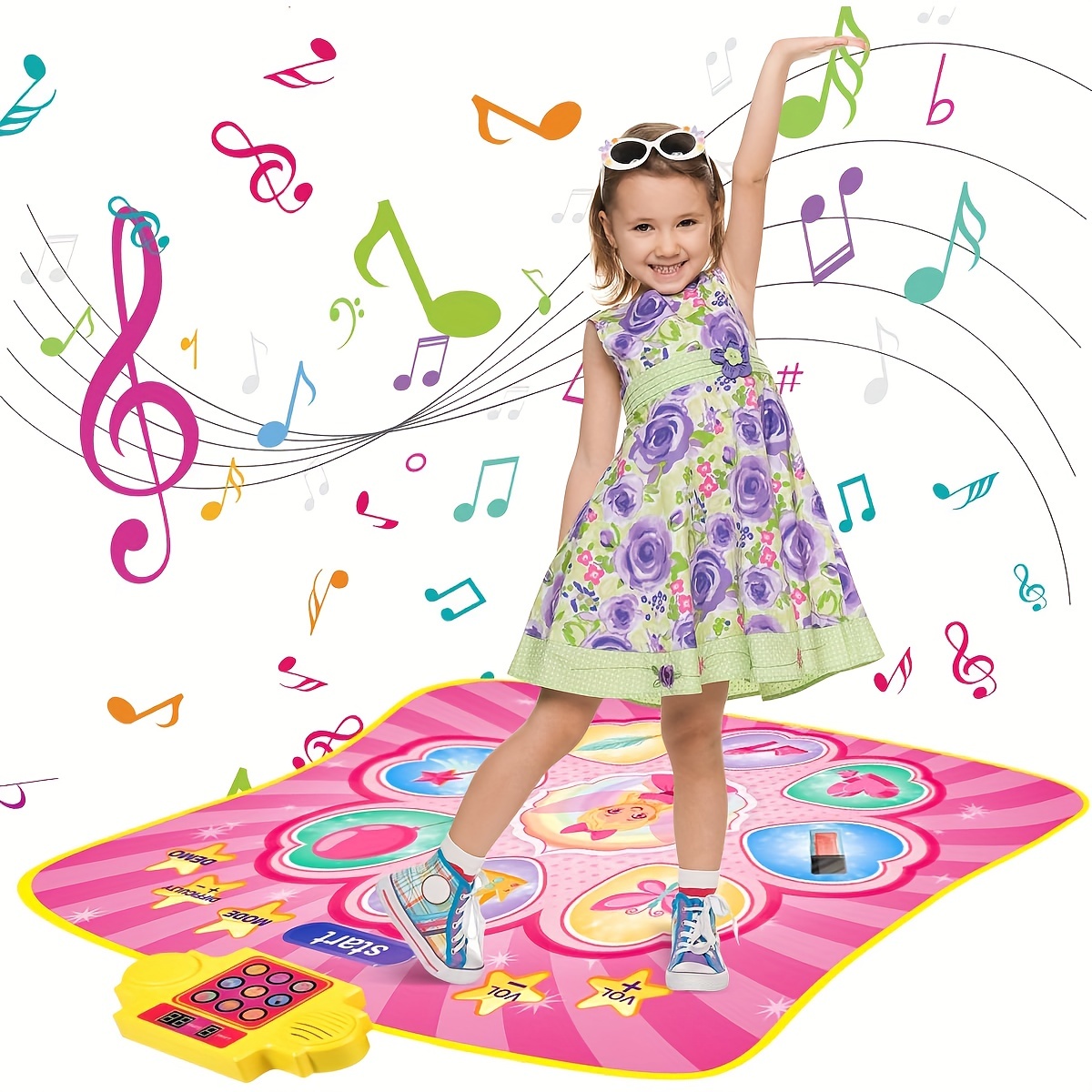 Alfombra de baile para niños música juego almohadilla de baile alfombra de  baile juguete de regalo para niñas niños de 4 a 12 años