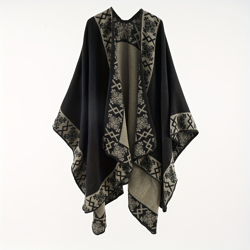 Warm Shawl Wrap Open Front Poncho Cape for Women