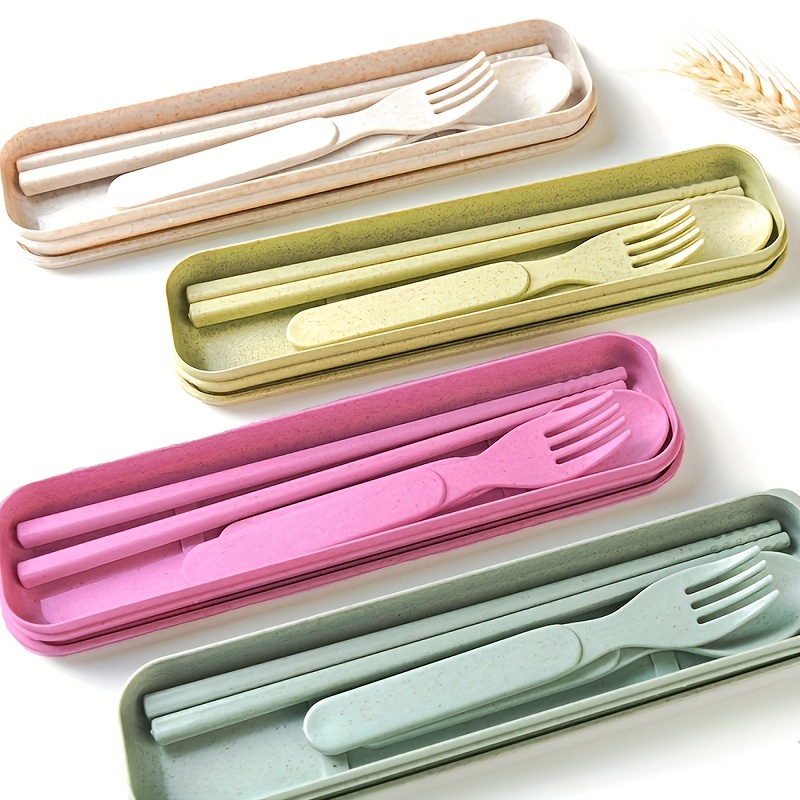 Wheat Straw Lunch Box Includes Spoon - Temu