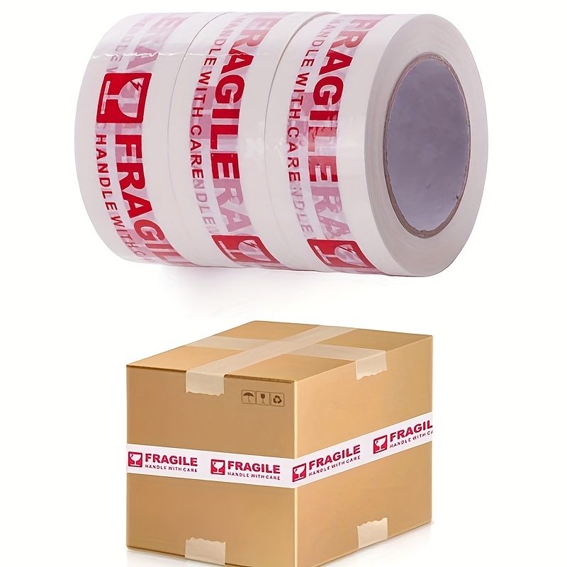  Baluue 4 Rolls Fragile Warning Tape Painters Tape 1 Inch Wide  Tape Refills Packaging Shipping Tape Packing Tape Dispenser Heavy Duty Tape  Seal Tape Moving Tape Care Handle Plastic : Office Products