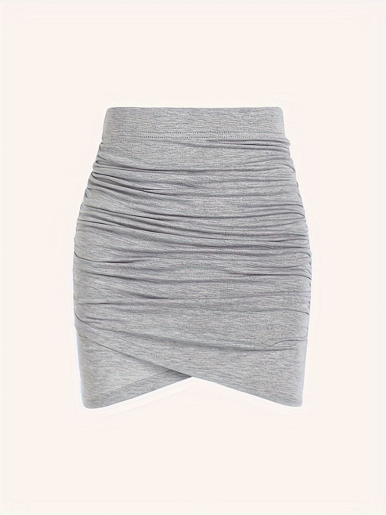 Solid ruched knit skirt hotsell