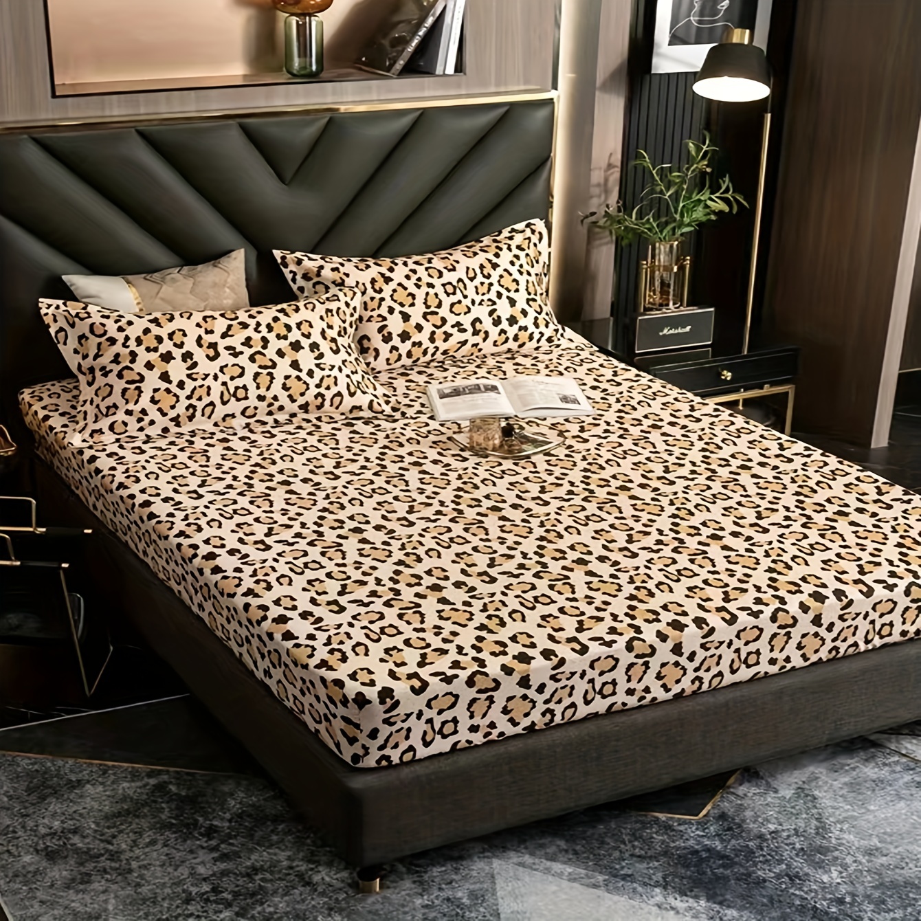 Sabana Bajera 150x190 Estampado De Leopardo Sabanas Cama Color