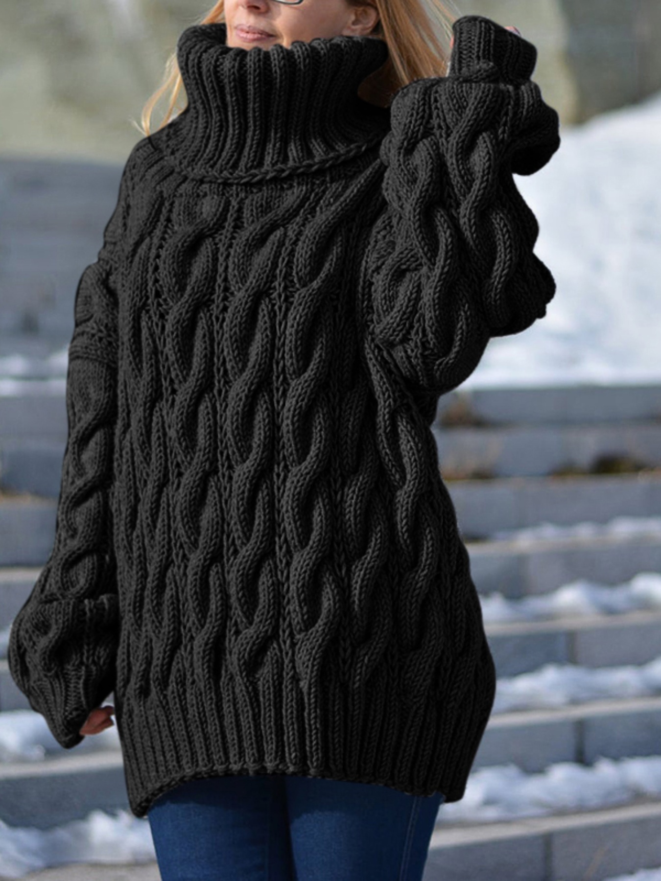  Suéter de mujer Otoño Invierno Ropa Cuello Alto Cálido