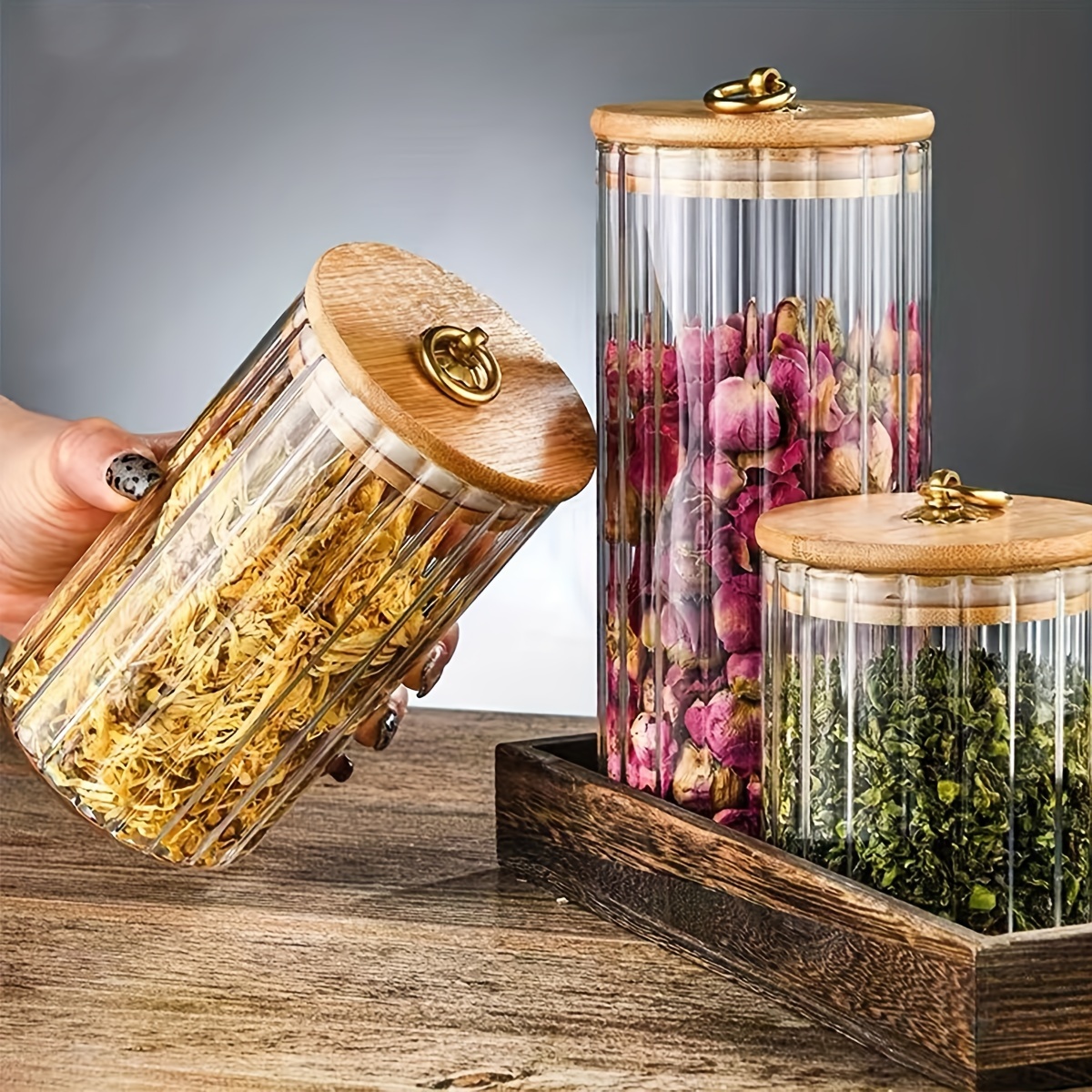 200ml Glass Storage Containers Set of 10 High Borosilicate Glass Jars  Kitchen Food Canisters with Acacia Wood Lids for Coffee  Beans/Sugar/Tea/Nuts - China Glass Jar and Glass Container price