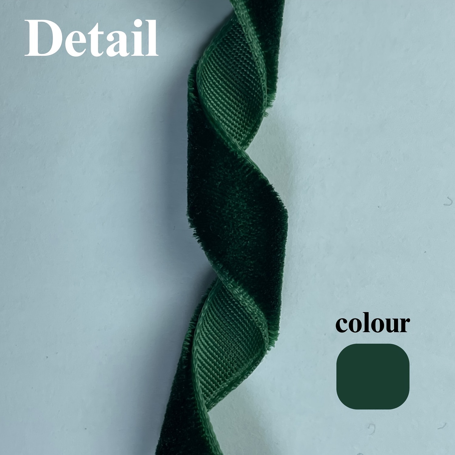  10 Yards Velvet Ribbon Spool (Dark Green, 1)