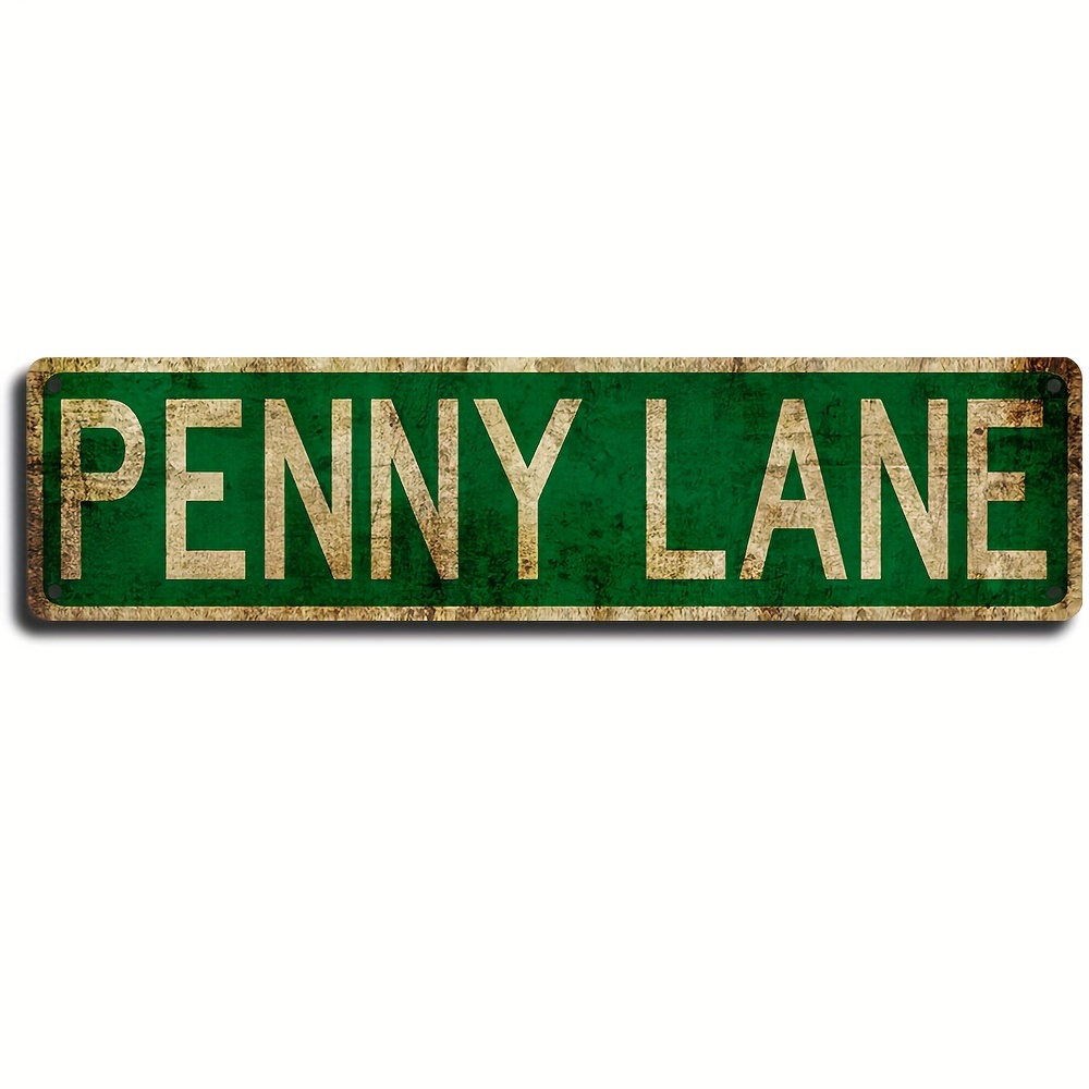 

1pc, Penny Lane Vintage Metal Tin Sign - Funny Stoner Room Decor For Man Cave, Garage, Home, Restaurant, Bar, Cafe - 4''x16''/10cm*40cm