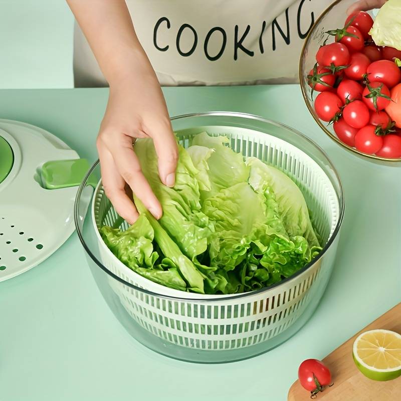 Panier égouttoir Double Couche – Essoreuse à Salade Manuelle Et Lave-légumes Pour Cuisine Maison Ou étudiant
