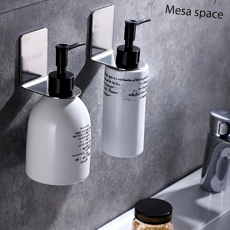 Multi-purpose Shampoo Gel Bottle Holder Wall-mounted Self Adhesive Soap  Bottle Stand Diameter Adjustable Hanger Hook Traceless
