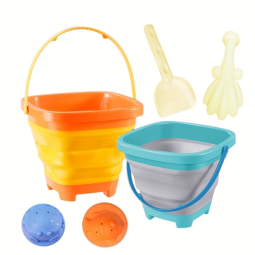 Collapsible Beach Bucket Set For Kids - Foldable Sand Bucket