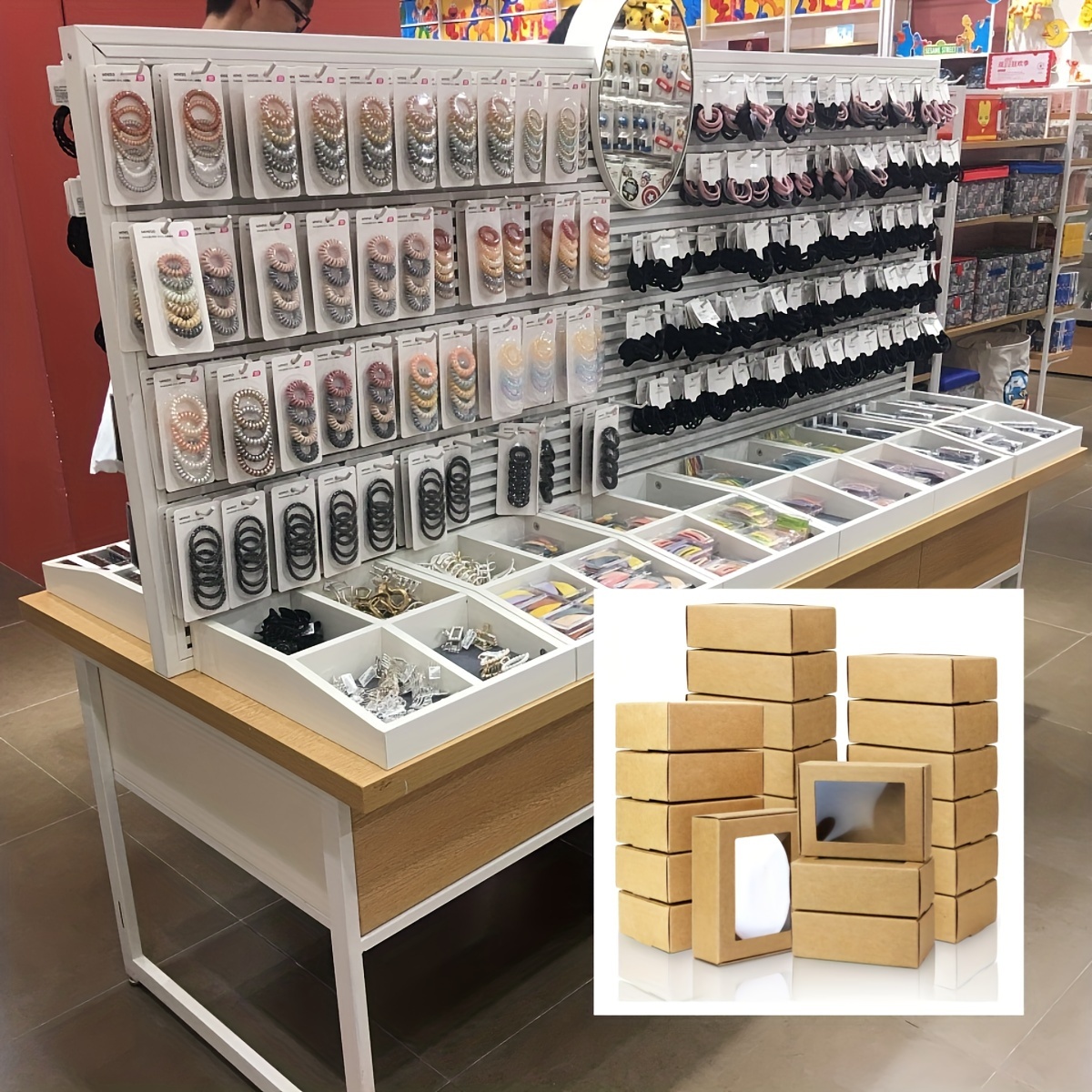  BadenBach Paquete de 50 cajas pequeñas de papel kraft  rectangulares con ventanas transparentes, 3.33 x 2.35 x 1.18 pulgadas, mini  caja de regalo de jabón para dulces de panadería, embalaje de 