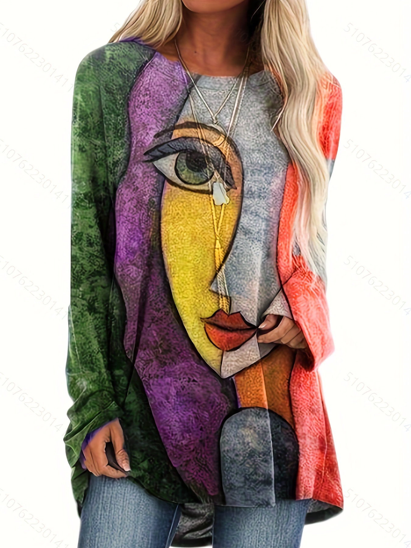 Fesfesfes Fashion Tops Sweatshirt for Women O-Neck Long Sleeve T-Shirt Fall  Printing Blouse Tops Clearance Under $10