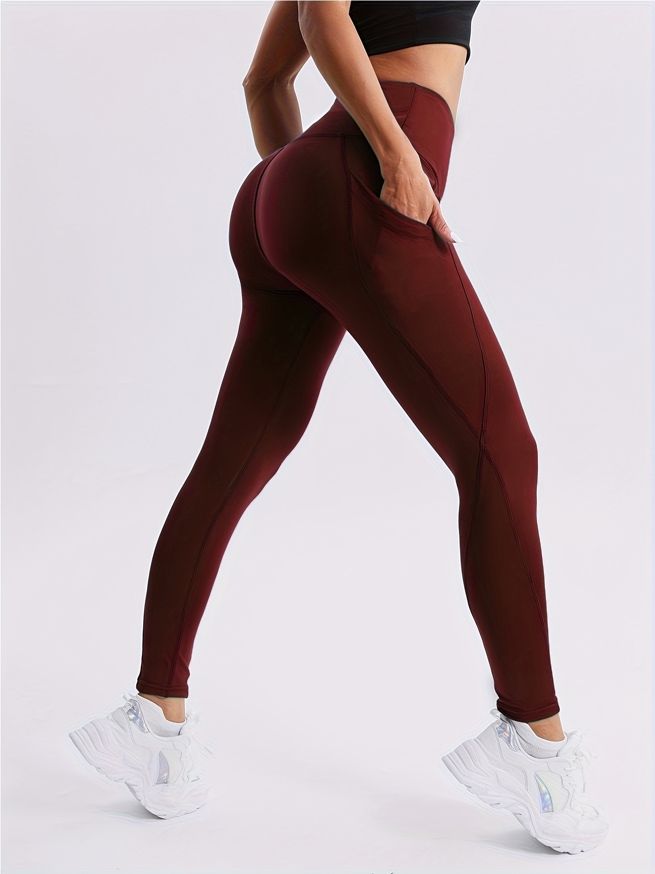 Leggings Pockets Women High Waist Tummy Control Workout Yoga - Temu Canada