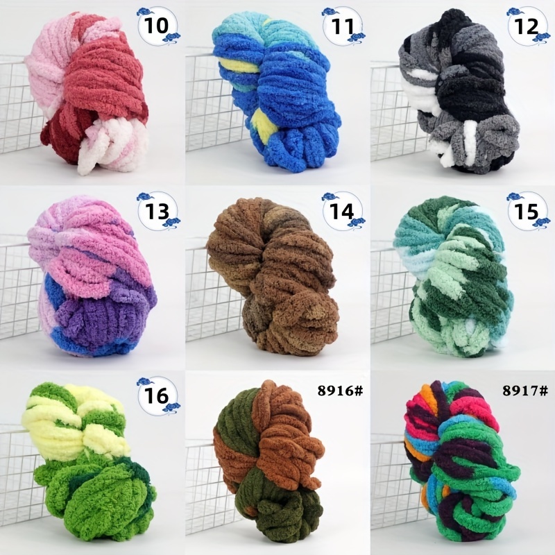 1 Soft Mixed Color Chunky Chenille Yarn For Diy - Temu