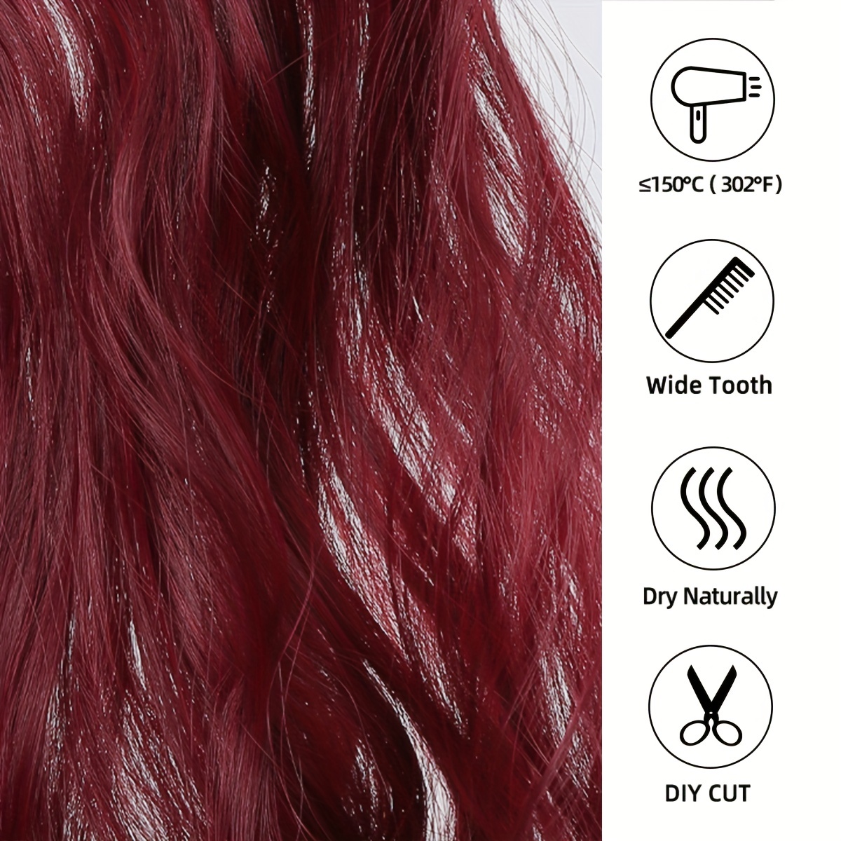 Long Curly Wavy Hair Extensions 55-88 cm Invisible Wire for Women