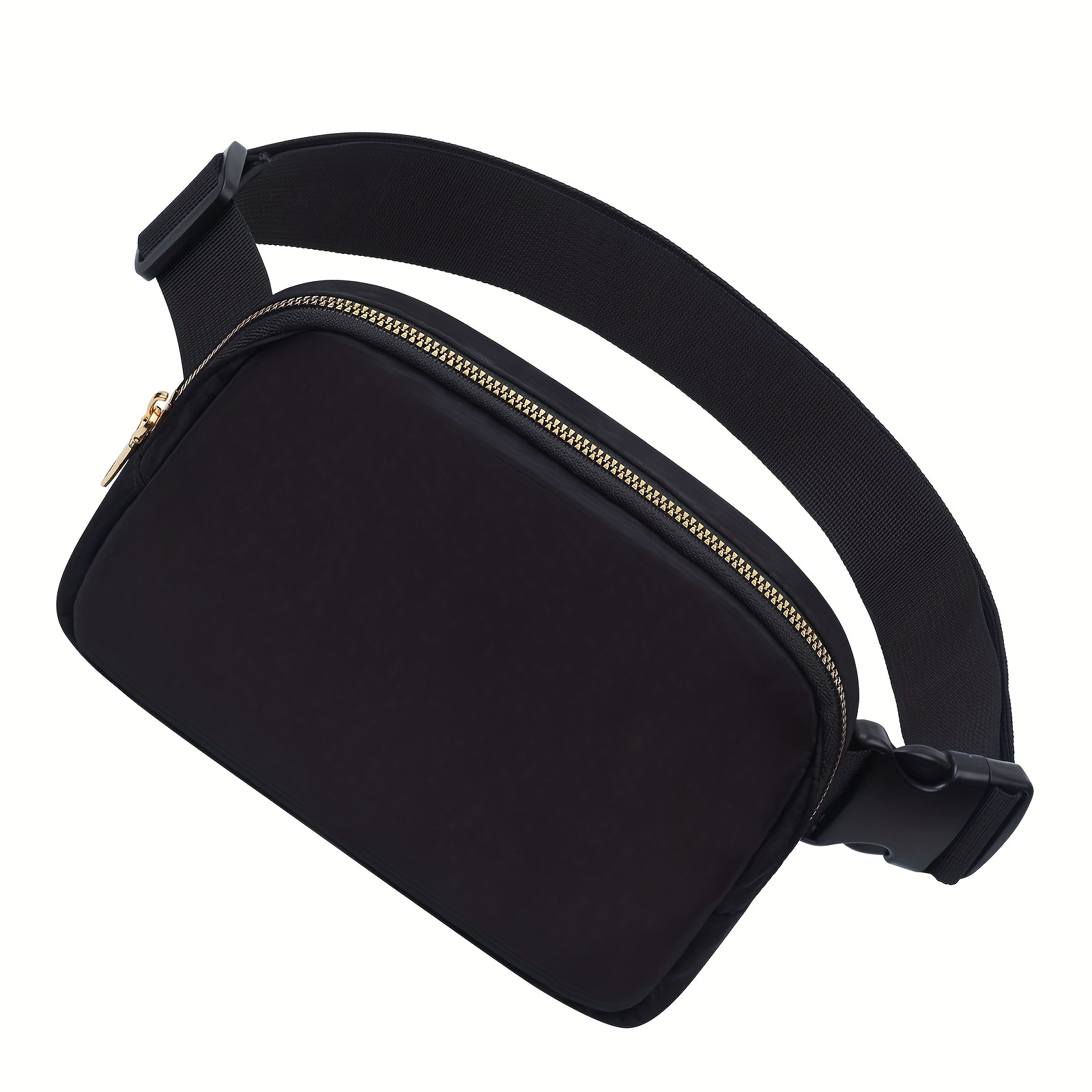 Belt bag Fanny pack crossbody bags for women Everywhere belt bag Waist  packs with 3 Pockets (black)