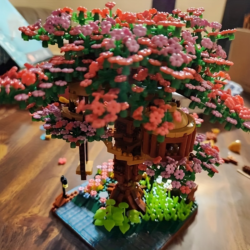 Cherry Blossom Bonsai Tree Building Set, Sakura Tree House Model