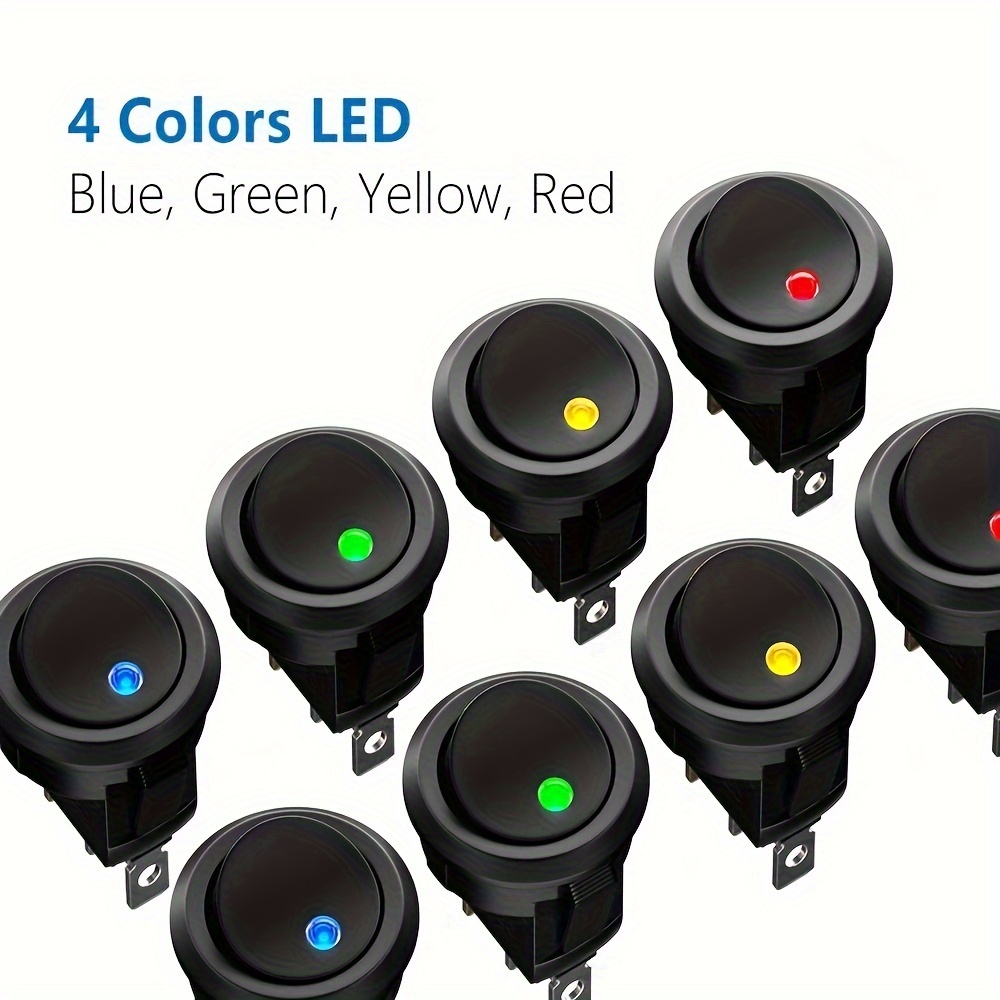 5Pcs Fog Light Rocker Toggle Switch Blue LED Dashboard Sales Kit Car  Accessories