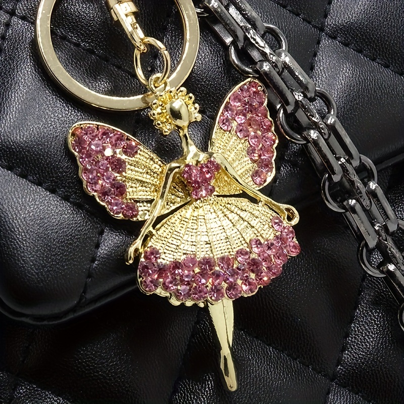  Cute Creative Rhinestone Wing Fairy Key Ring, Car Keychain for  Women Backpack Charm, Key Holder Girl Bag Jewelry (Color : Gold, Size : 4.9  in) : Clothing, Shoes & Jewelry