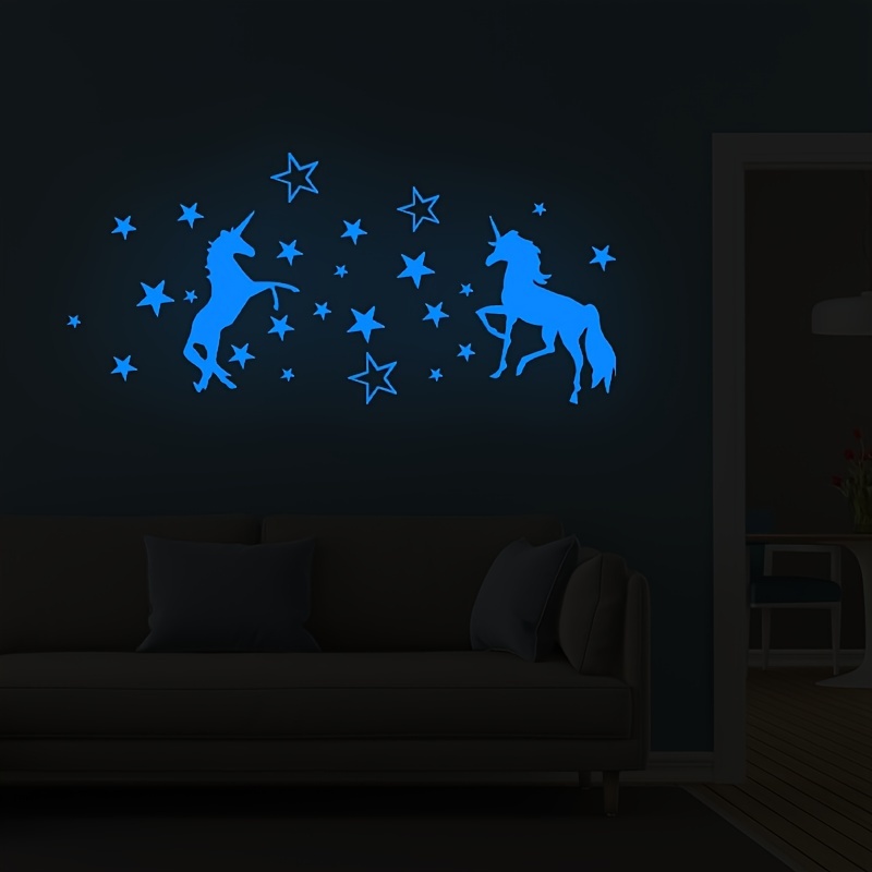 1 Set, Adesivi Murali Unicorno Che Si Illuminano Al Buio, Decorazioni Per  La Casa Per La Camera Dei Bambini, Camera Da Letto, Soggiorno, Pentagrammi  Luminosi, Adesivi Fluorescenti - Strumenti E Migliorie Per