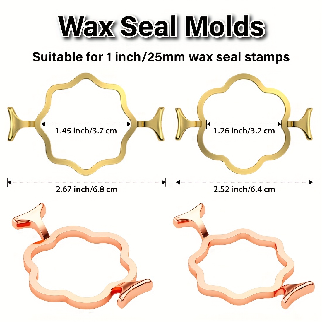 Wax Seal Mold Gold Flower Shape Metal Wax Sealing Tool Portable