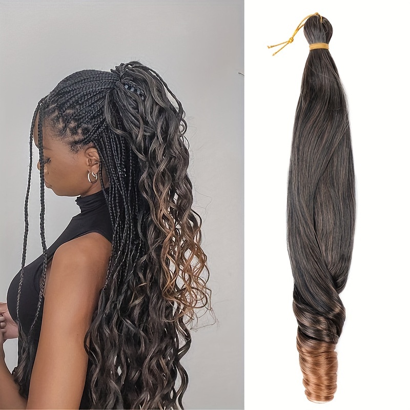 Tranças de extensão de cabelo para mulheres, pacote com 3 extensões de  cabelo pré-esticadas para trançar, extensões de cabelo coloridas de 60 cm  para trançar, extensão de cabelo trançado para tranças de