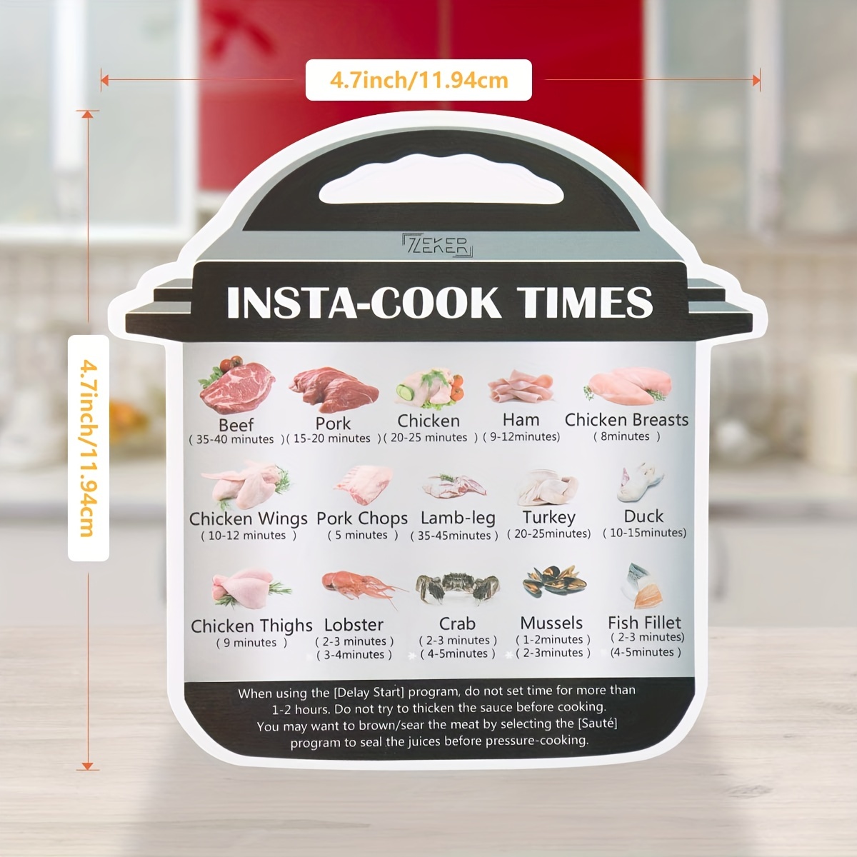  Instant Pot Cheat Sheet Magnet Set (1 Set of 3 Pcs