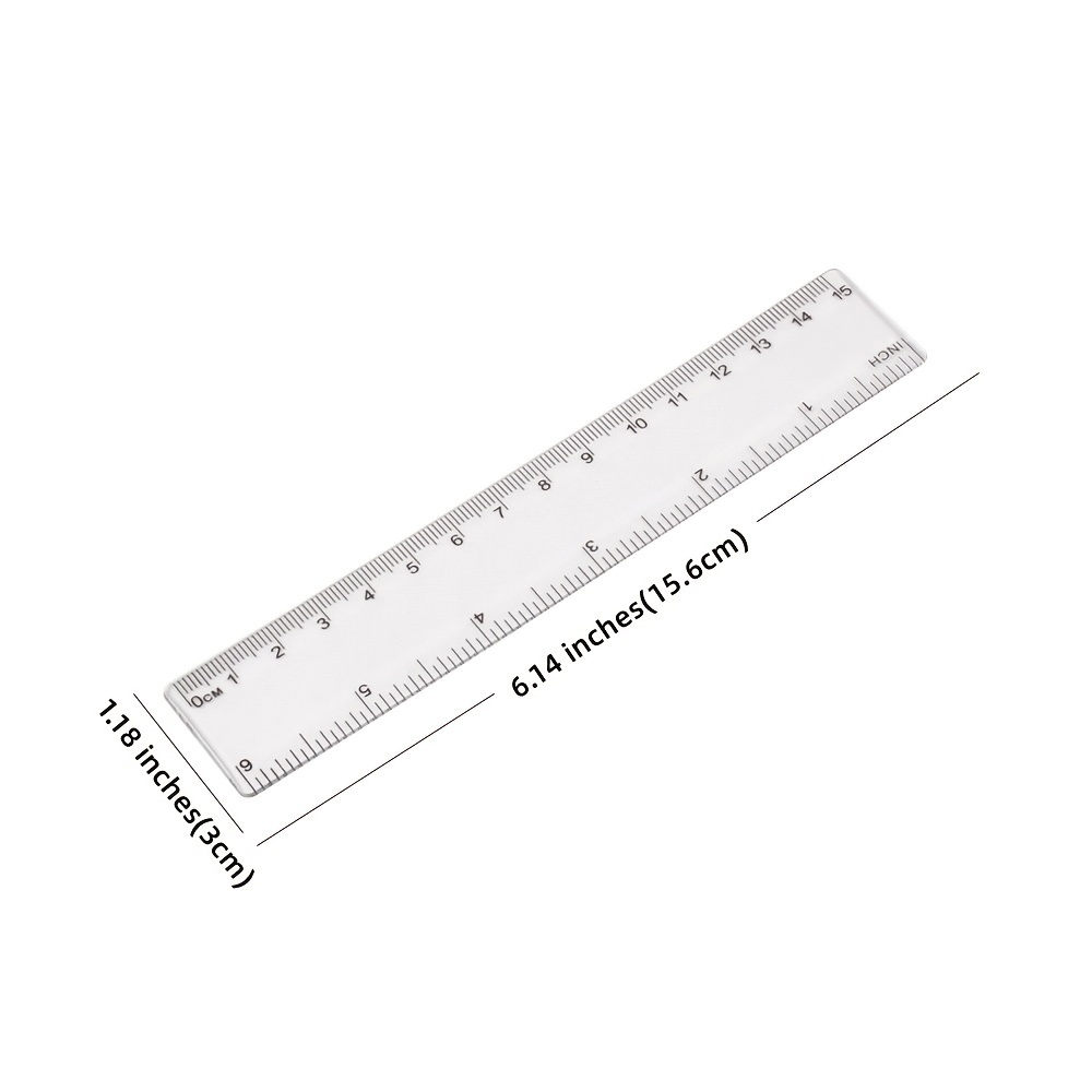 Ruler 12 Inch, 4 PCS Ultra Clear Plastic Rulers, Transparent Acrylic Ruler  with Inches and Centimeters, Professional 12 Inch Ruler for School, Sewing