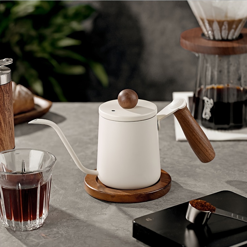 Ear Mounted Coffee Hand Flushing Coffee Pot 304 Stainless Steel Coffee  Pouring Pot Walnut Handle Fine Mouth Swan Neck Coffee Pot Outdoor And Home  Coffee Equipment Drip Filter Coffee Pot - Temu