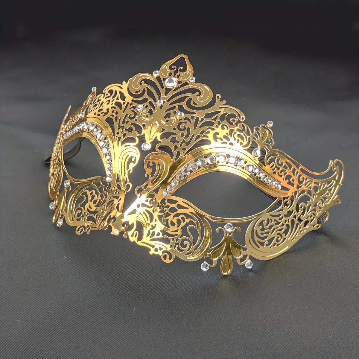 Rhinestone Decor Metal Mask Masquerade Mask For - Temu