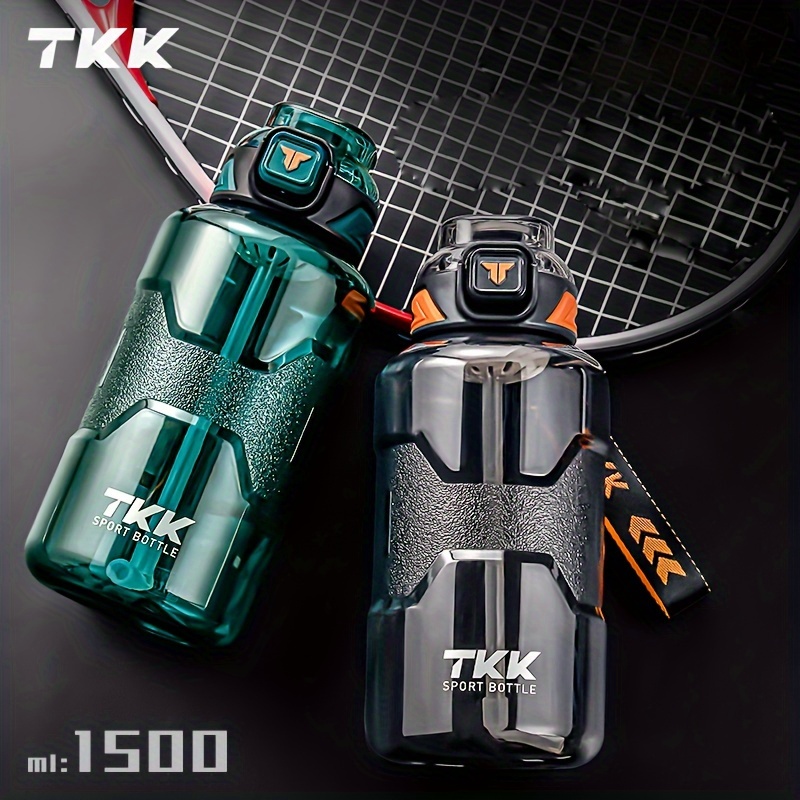 Tkk Large Capacity Sports Water Bottle With Straw Leakproof - Temu