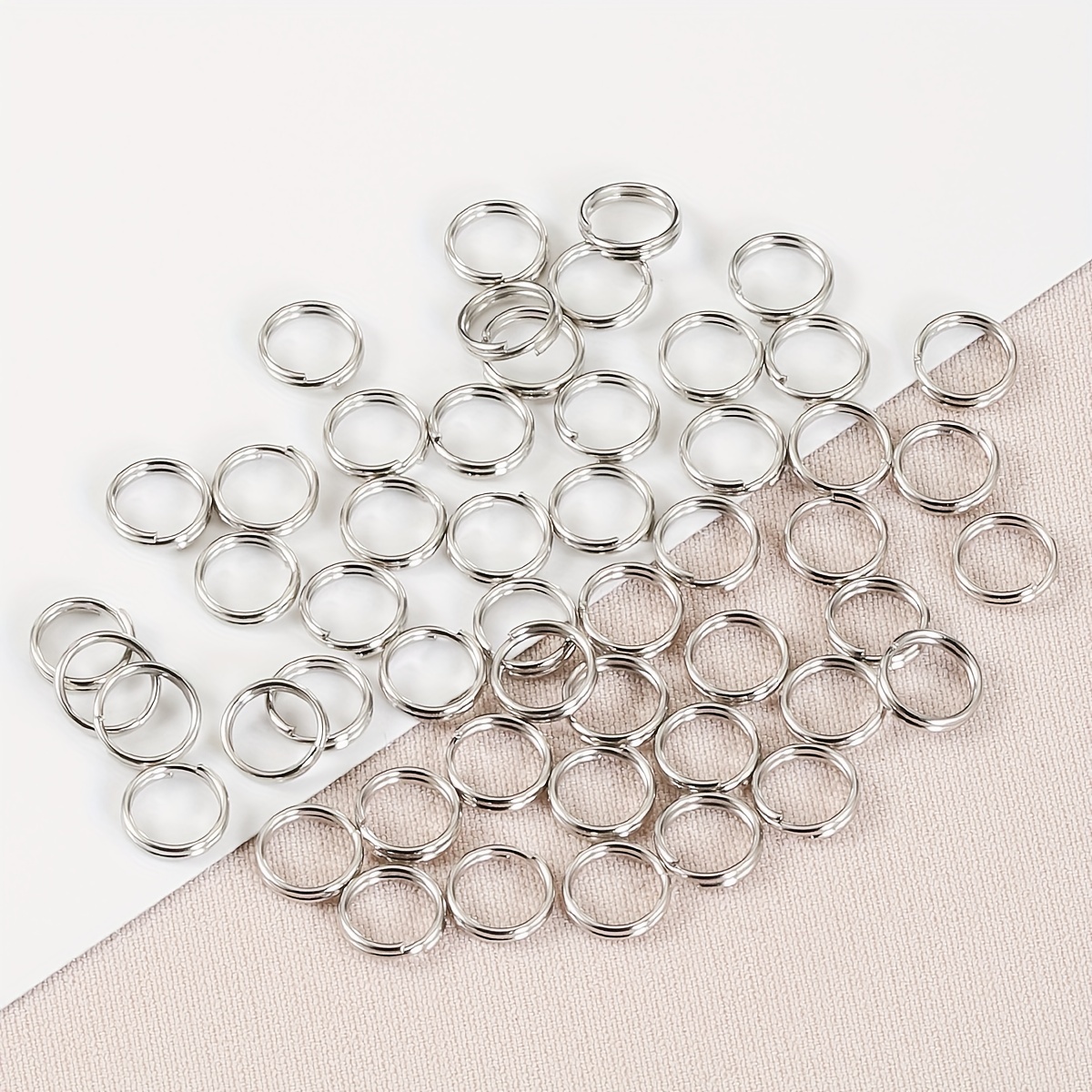 50pcs 1 Inch 25mm Silver Split Rings,jump Rings Double Loops Bulk Jump Rings  Split Ring Double Loop Rings Jewelry Findings for Key Chain 