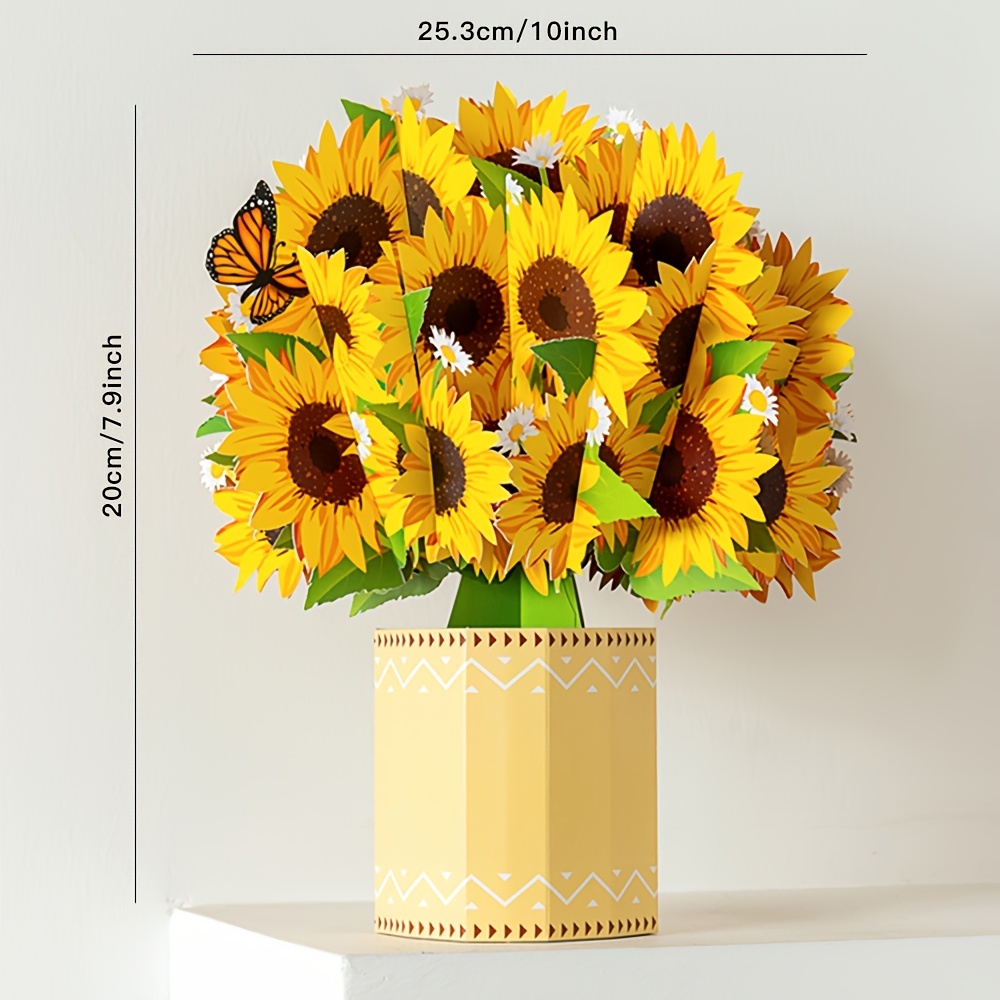 1pc 3D Carte de vœux pop up fleur avec enveloppe bouquet de - Temu Canada