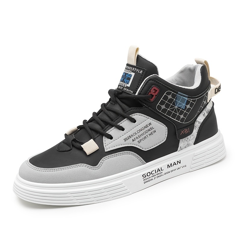 Men's Letter W Design Skate Shoes With Good Grip, Breathable Lace-up  Sneakers - Temu Switzerland