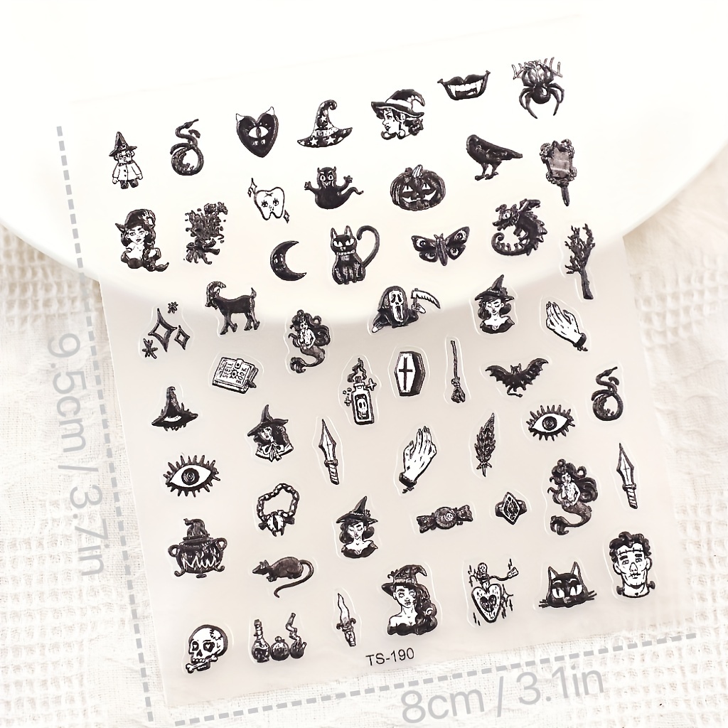 5D Gothic Nail Art Stickers - Self Adhesive Nail Decoration