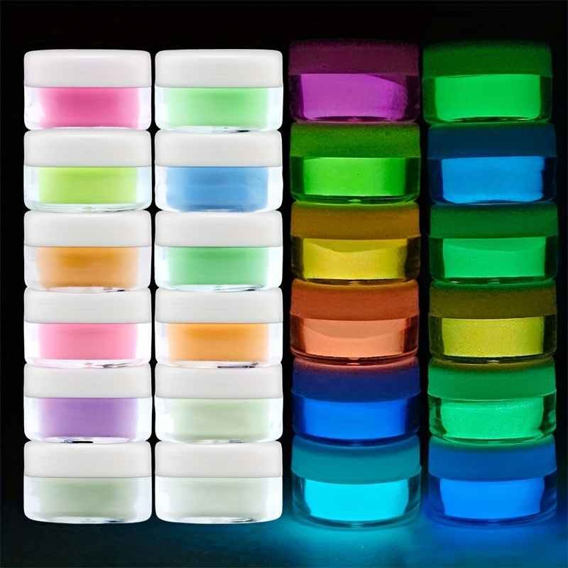Glow In The Dark Pigment Mica Powder - 12 Colors Luminous Powder