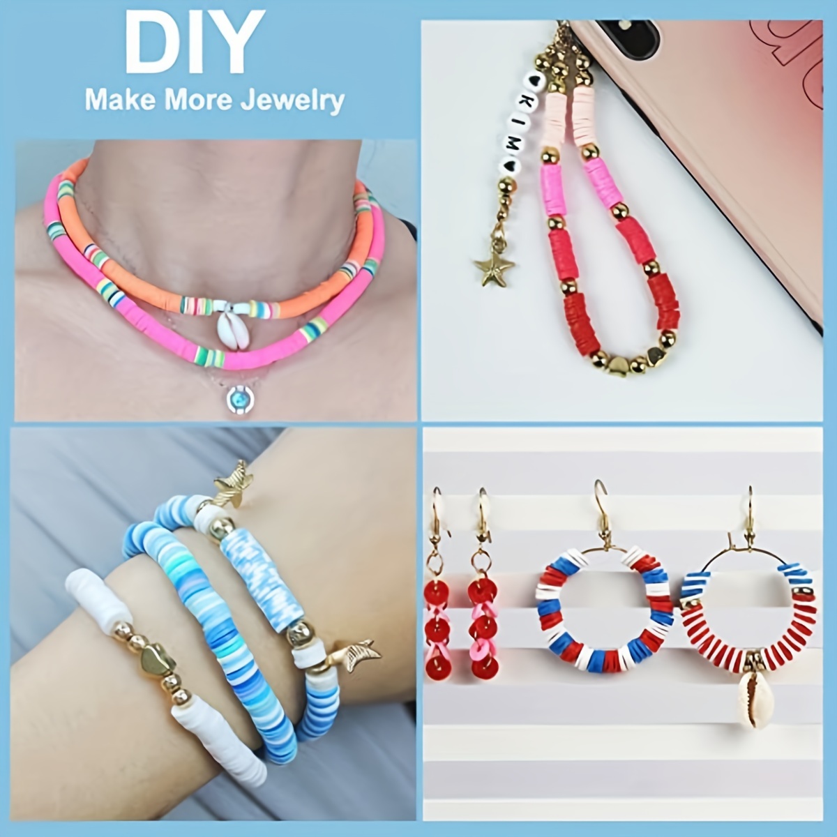Deinduser Bracelet Making Kit 7200 Pcs Clay Beads For Friendship Bracelet  DIY Jewelry Making Polymer Heishi Beads