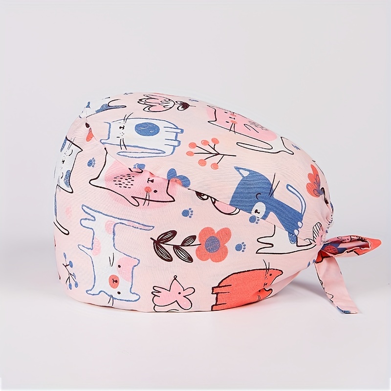 Cartoon Cotton Work Cap Button Nurse Scrub Hat