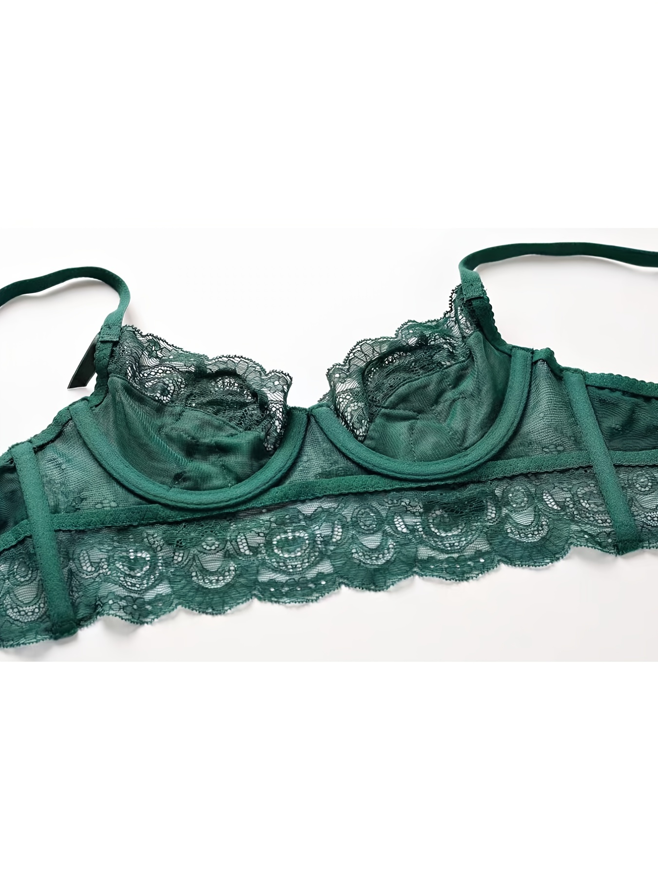 Women's Embroidered Lace Push Bra Panty Lingerie Set - Temu