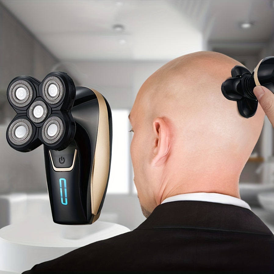 

Rechargeable Electric Head Shaver With 5 Floating Heads - Cordless, Wet/dry, & Bald Head Razor With Rotary Blades - Gentle On Sensitive Skin Father's Day Gift