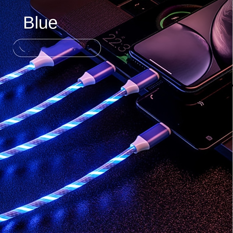 SENKEFEI SS Aufleuchtendes USB-C-Typ-C-Ladekabel – RGB-buntes Licht, 100 W,  USB 2.0, USB C auf USB C, Ladekabel, Schnellladung (rot, blau, grün, lila)  : : Computer & Zubehör