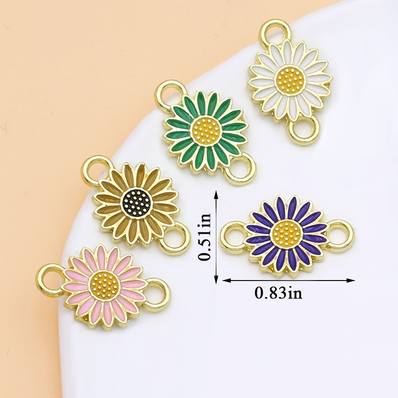 Sunflower Flower Charm Connectors