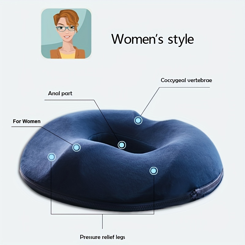 Donut Pillow Seat Cushion Orthopedic Design| Tailbone & Coccyx Memory Foam Pillow | Pain Relief for Hemorrhoid Pregnancy Post Natal Surgery